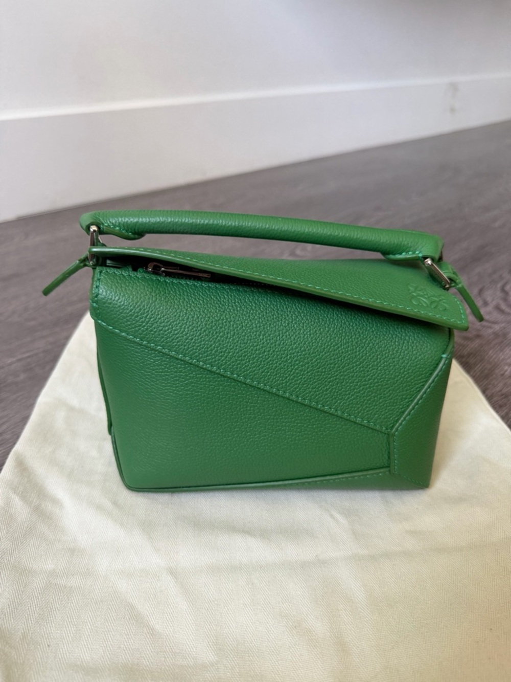 Loewe Green Leather Puzzle Mini Crossbody - Picture 2 of 4
